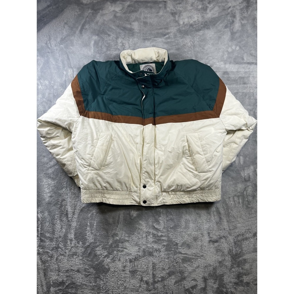 VTG Down Ski Jacket by DASH Lifes Aventures Men XL Xdown filled Coat White Gree
